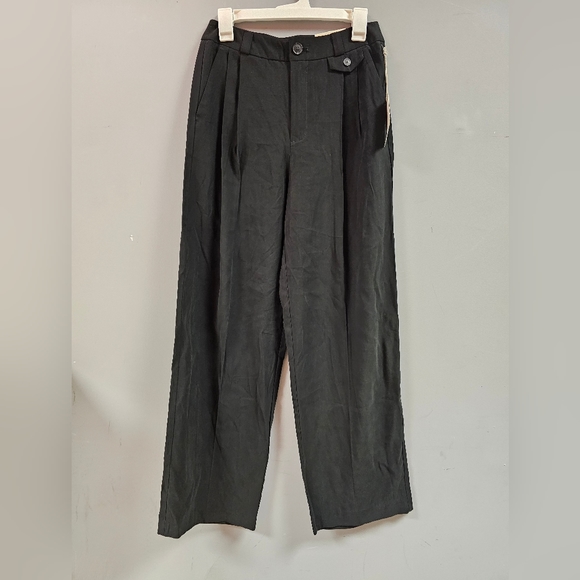 Women's High-Rise Relaxed Fit Full Length Baggy Wide Leg Trousers - Picture 2 of 6